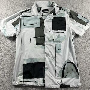 Porter &‎ Ash Kinetic Stretch Shirt Mens Small Short Sleeve Abstract Art Nylon